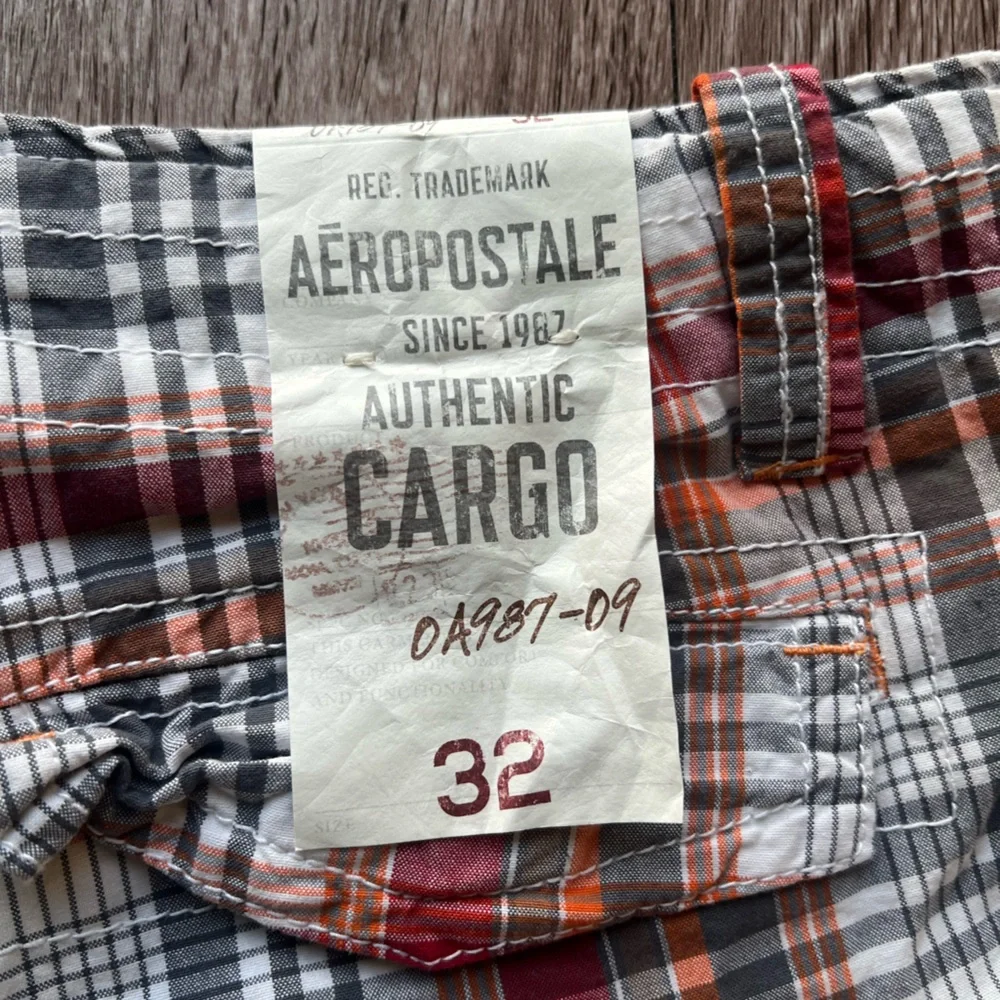 Aeropostale Multicolor Plaid Cargo‎ Shorts